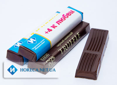 Мини шоколадки с логотипом 12,5 грамм с начинкой трюфель