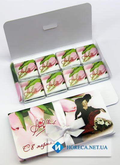Поздравительный шоколадный набор Открытка на 8 шоколадок с логотипом Anabelle