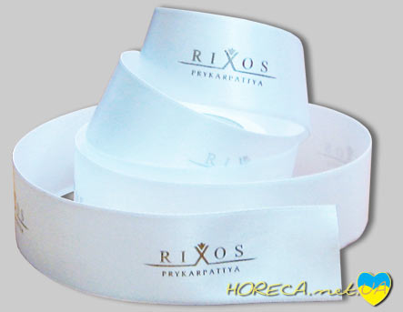 Изготовление брендированных атласных лент для отеля Rixos