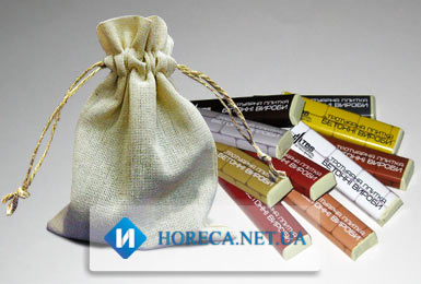 Рекламный шоколадный набор Мешок, материал мешка - бязь