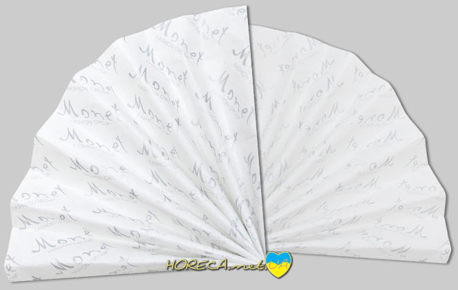 Фирменная папирусная бумага, оберточная бумага с печатью, бумага - Pelur 30 гр/м2, нанесение - логотип Monet, город Днепропетровск